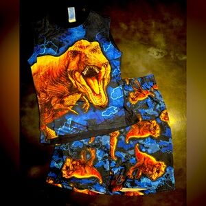 🔮 5/$25 The Children's Place Dinosaur Pajama Set - Blue and Orange